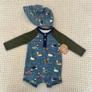 NWT Mudpie Ducks Swimsuit Set